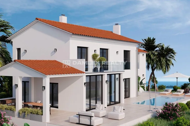 Modern villa with swimming pool and stunning sea views in Platja d’Aro, final stage of construction.